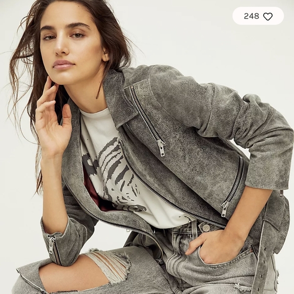 Free People Romance Was Born Genuine Leather Jacket - Picture 3 of 8